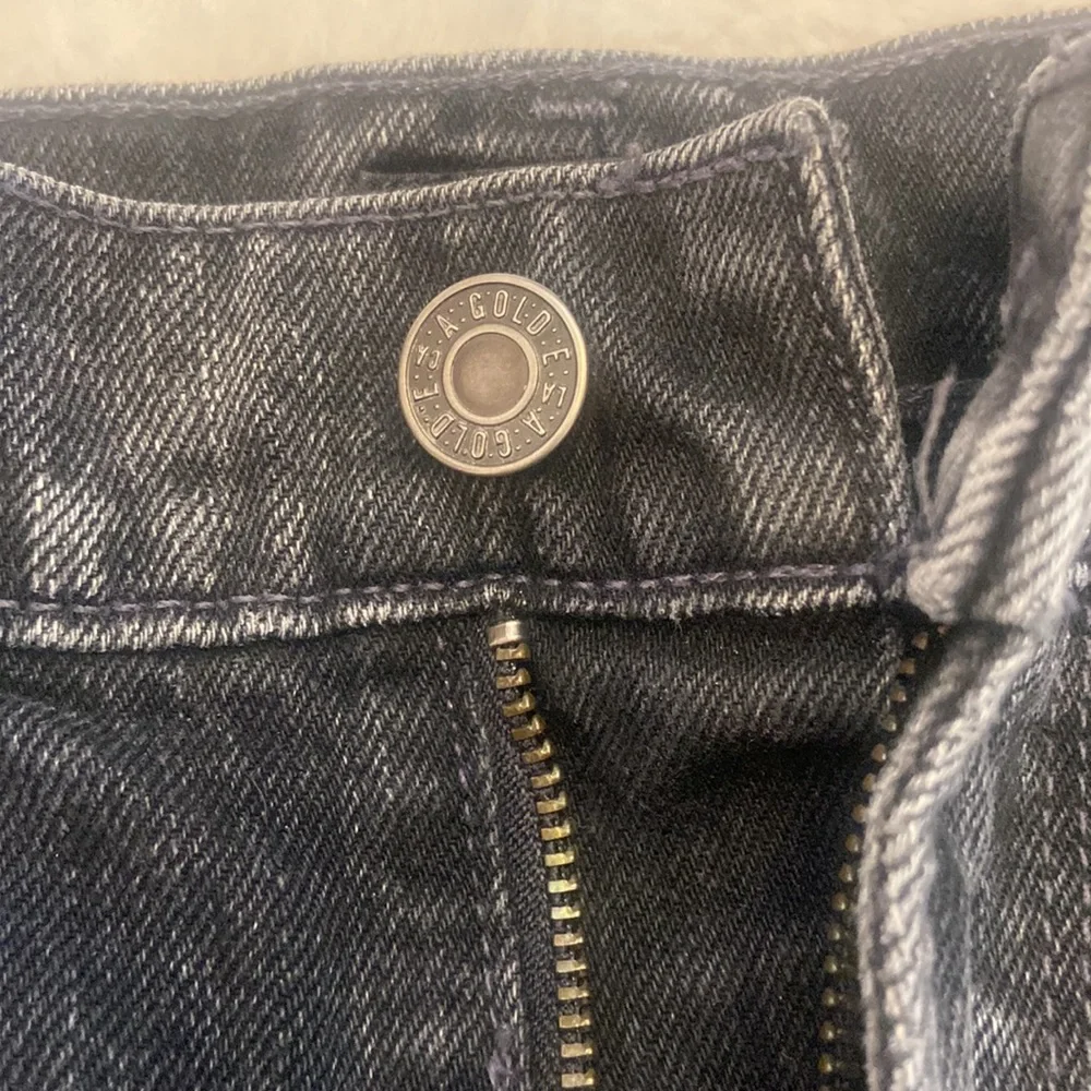 Agolde Dark Denim Jean Shorts - Picture 3 of 5